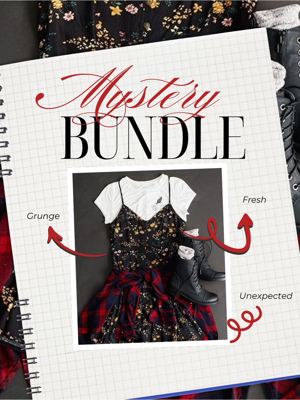 Y2K INSPIRED— Curated Aesthetic Mystery Clothing Bundle (NOW 7 pieces 🤯)